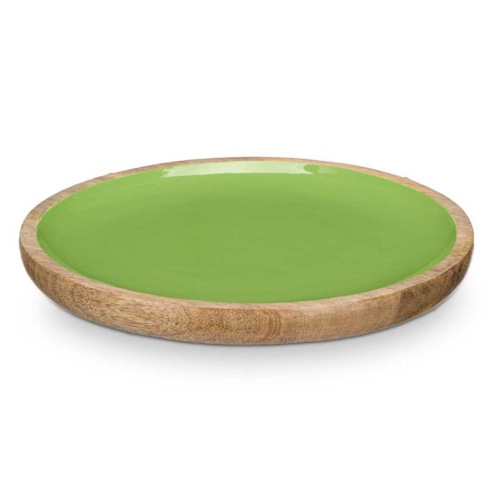 Plato de madera mango verde 25 cm - Giftdecor (12 Unidades) 1 Plato de madera mango verde 25 cm - Giftdecor (12 Unidades) 1