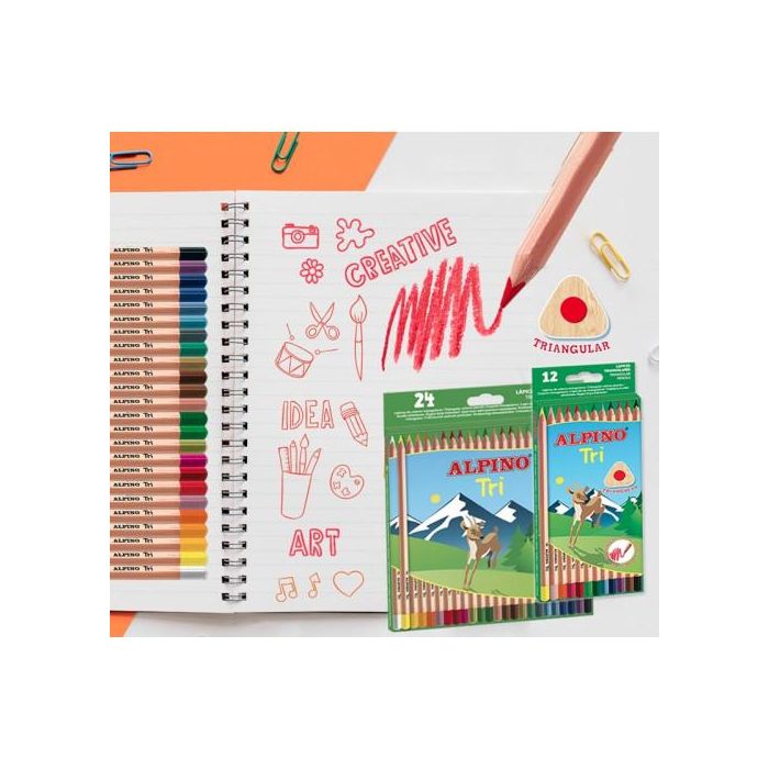Alpino Lápices de Colores Triangulares Estuche 24 Unidades 175 mm 2