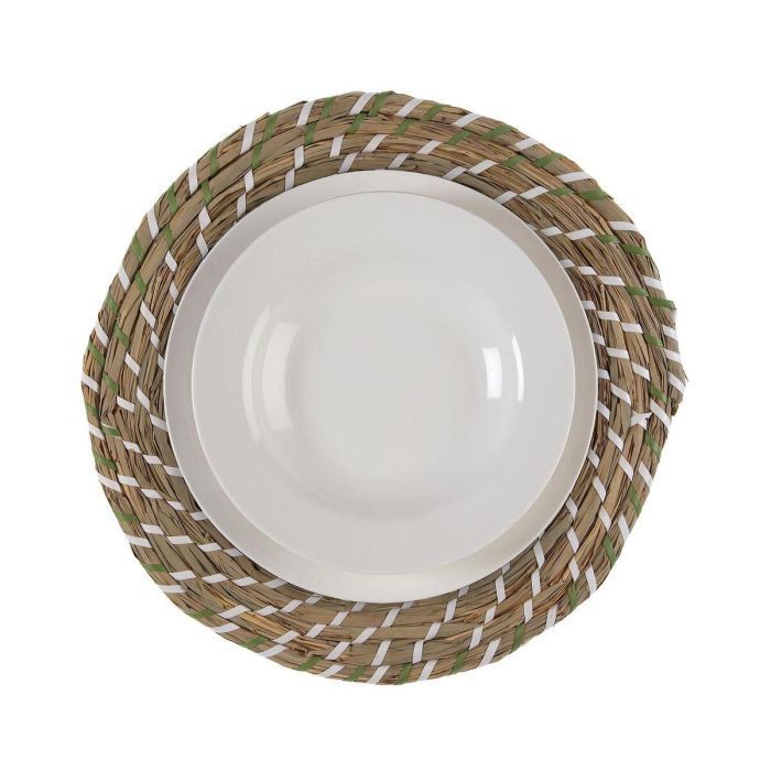 Salvamantel Versa Blanco Verde Textil Jacinto de agua 38 cm 1 Salvamantel Versa Blanco Verde Textil Jacinto de agua 38 cm 1