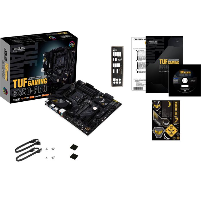 ASUS TUF GAMING B550-PRO AM4 PCIe 4.0 dual M.2 x16 SATA 6Gbps 2.5Gb Ethernet HDMI DisplayPort 6