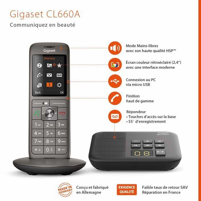 Teléfono Fijo GIGASET CL 660 A Duo Antracita 1 Teléfono Fijo GIGASET CL 660 A Duo Antracita 1