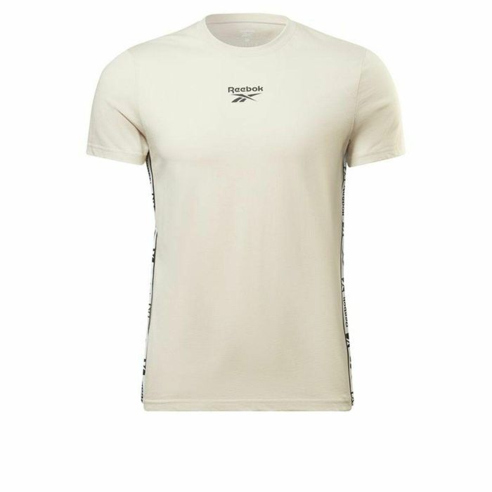 Camiseta de Manga Corta Hombre Reebok Identity Tape Beige S 0 Camiseta de Manga Corta Hombre Reebok Identity Tape Beige S 0