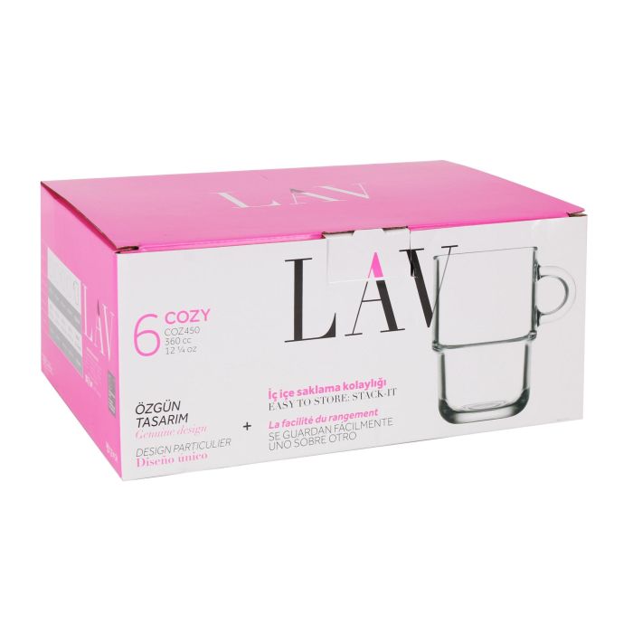 Lav Set de 6 Tazas Apilables Cozy 360 cc - Incluye 6 Tazas de 8x12x11 cm (4 Cajas) 5