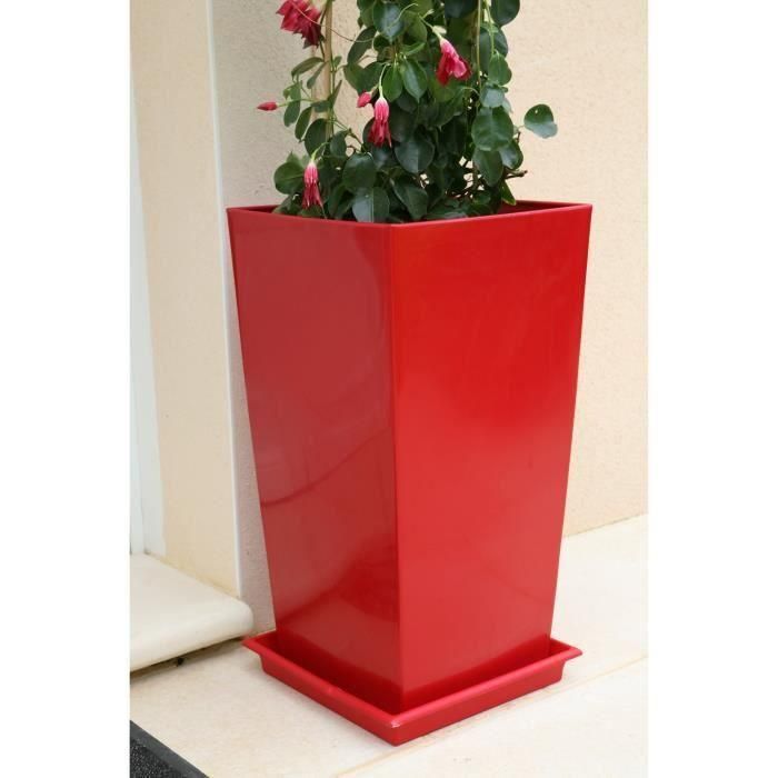 RIVIERA Maceta Nuance - Cuadrada - 29 x 29 x H 52 cm - Rojo 1 RIVIERA Maceta Nuance - Cuadrada - 29 x 29 x H 52 cm - Rojo 1