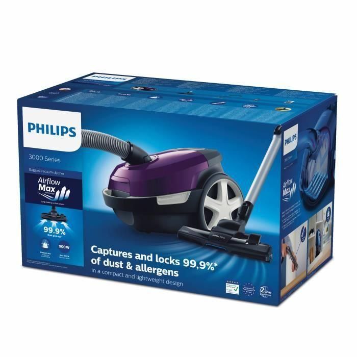 Aspiradora con bolsa - PHILIPS - XD3100/06 - 900 W - 79 dB - Púrpura 3 Aspiradora con bolsa - PHILIPS - XD3100/06 - 900 W - 79 dB - Púrpura 3