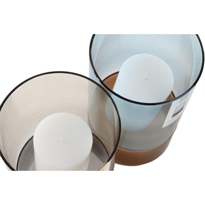 Portavela Urban DKD Home Decor Gris Azul 13 x 21 x 13 cm Set de 2 (2 Unidades) 2 Portavela Urban DKD Home Decor Gris Azul 13 x 21 x 13 cm Set de 2 (2 Unidades) 2