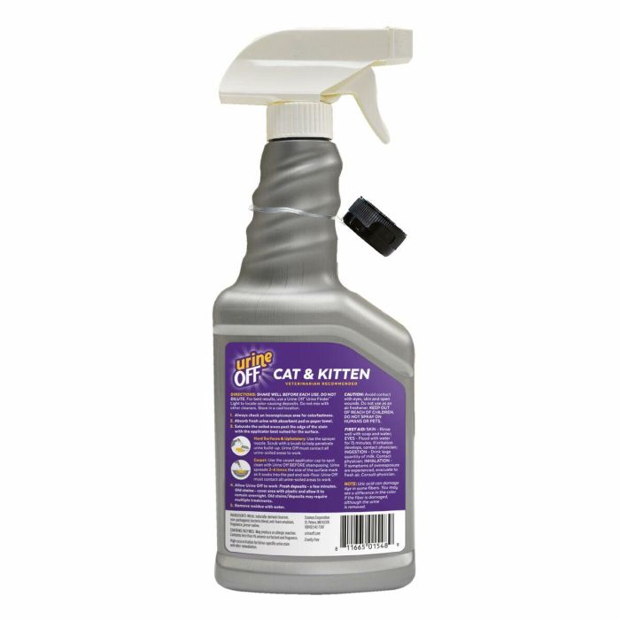 Urine Off Espray Eliminador de Manchas y Olores de Orina para Gatos y Gatitos - Ecológico, Inodoro, Previene Marcaje 500 ml 1