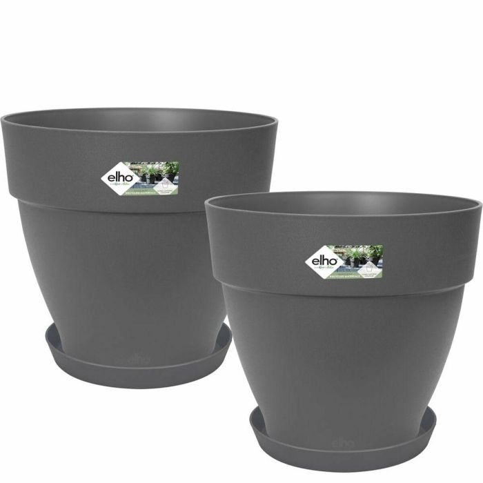Elho 9220302142541 Set 2 Maceteros Redondos Vibia Campana + Loft con Plato - Ø29.8xH25.8cm - 22 L - Negro 0 Elho 9220302142541 Set 2 Maceteros Redondos Vibia Campana + Loft con Plato - Ø29.8xH25.8cm - 22 L - Negro 0