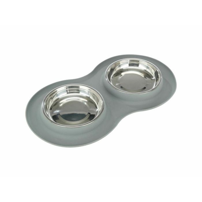 Comedero para Perro Trixie Gris Acero Inoxidable Ø 16 cm Doble 2 × 0,3 L 47 × 3 × 26 CM 2 Comedero para Perro Trixie Gris Acero Inoxidable Ø 16 cm Doble 2 × 0,3 L 47 × 3 × 26 CM 2