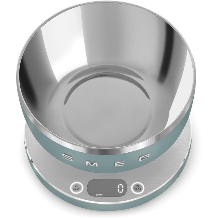 Smeg KSC01EGMWW Báscula Electrónica de Cocina 5kg Verde Esmeralda Mate con Bol de Acero Inoxidable, Función Tara 4 Smeg KSC01EGMWW Báscula Electrónica de Cocina 5kg Verde Esmeralda Mate con Bol de Acero Inoxidable, Función Tara 4
