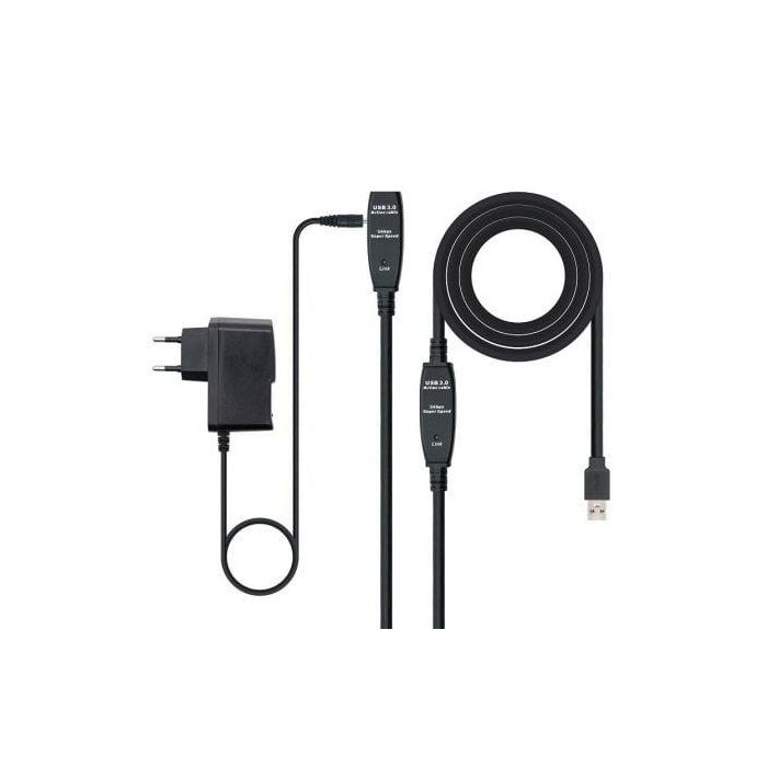 Cable Alargador USB TooQ 10.01.0313 Negro 15 m 5 Gbps 4 Cable Alargador USB TooQ 10.01.0313 Negro 15 m 5 Gbps 4
