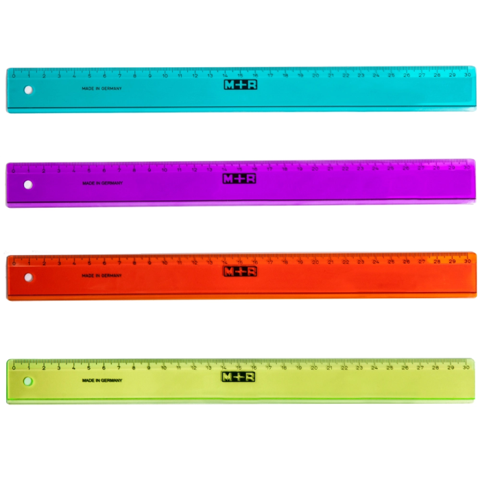 Mor Regla 30 cm Poliestireno Transparente Biselada Colores Surtidos 1