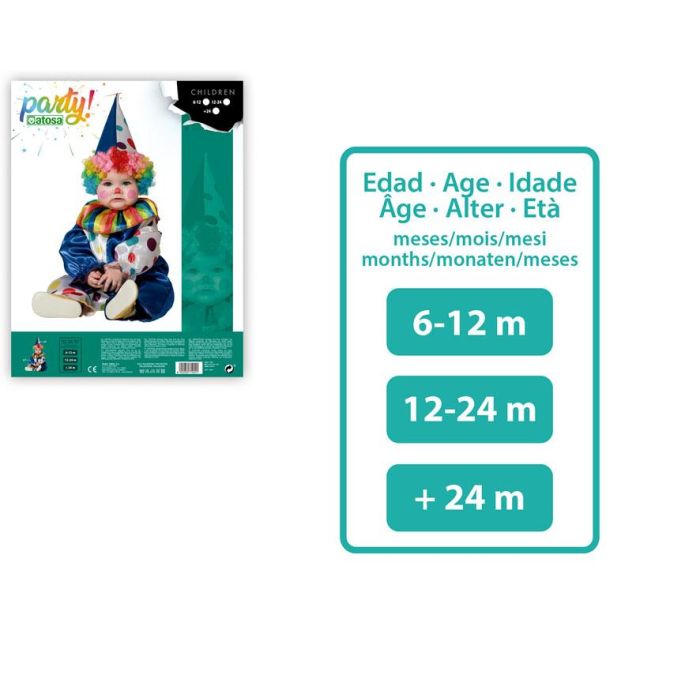 Disfraz Payaso Bebé Azul Arlequín 12-24 Meses 1