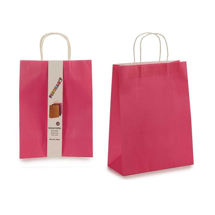 Juego 2 Bolsas Papel Grande Color Rosa Pincello 11X42CM (48 Unidades) Juego 2 Bolsas Papel Grande Color Rosa Pincello 11X42CM (48 Unidades)