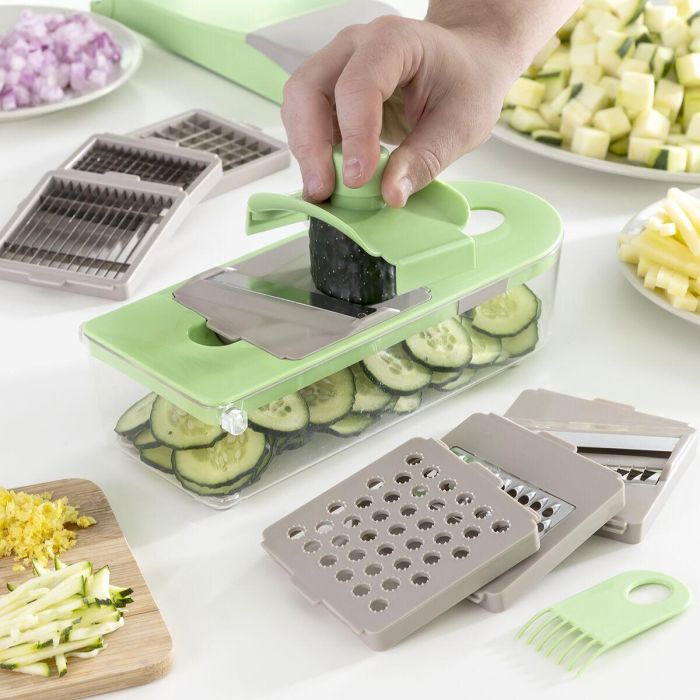 Cortador de Verduras, Rallador y Mandolina con Recetas y Accesorios 7 en 1 Choppie Expert InnovaGoods 9 Cortador de Verduras, Rallador y Mandolina con Recetas y Accesorios 7 en 1 Choppie Expert InnovaGoods 9