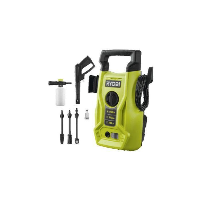 Ryobi RYO1691998329748 Hidrolimpiadora alta presión 1400W, 110 bares, 390L, Manguera PVC 5m, Lanza Vario, Lanza Turbo, Boquilla detergente 0 Ryobi RYO1691998329748 Hidrolimpiadora alta presión 1400W, 110 bares, 390L, Manguera PVC 5m, Lanza Vario, Lanza Turbo, Boquilla detergente 0