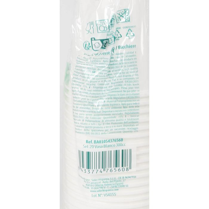 Vaso Blanco 300 cc - Pack de 20 - Algon (24 Cajas) 4 Vaso Blanco 300 cc - Pack de 20 - Algon (24 Cajas) 4