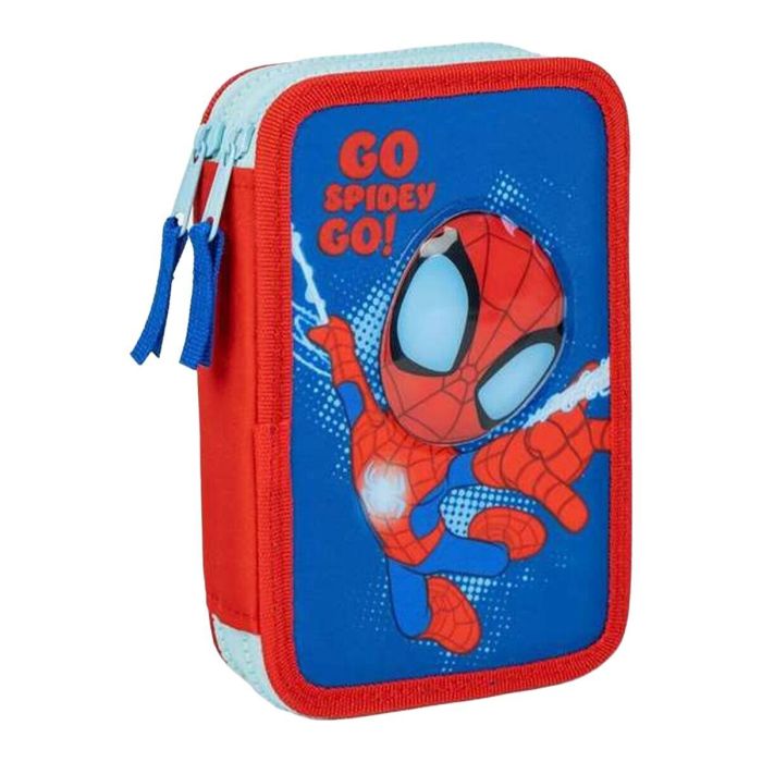 Estuche Escolar Spidey Azul 12,5 x 19,5 x 4,5 cm