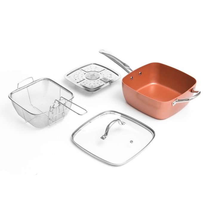Set de Sartén Multifunción 5 en 1 Copper Coppans InnovaGoods 4 Piezas 9 Set de Sartén Multifunción 5 en 1 Copper Coppans InnovaGoods 4 Piezas 9