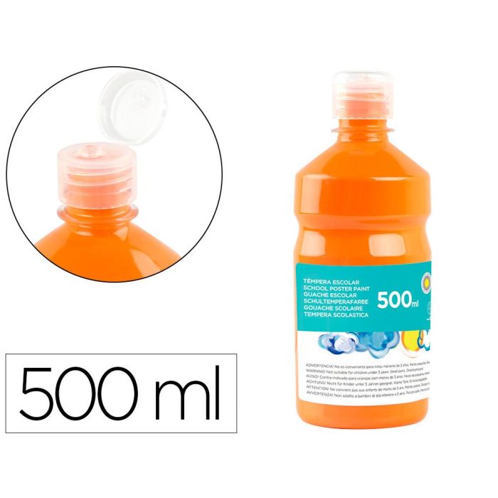 Tempera Liquida Liderpapel Escolar 500 mL Naranja