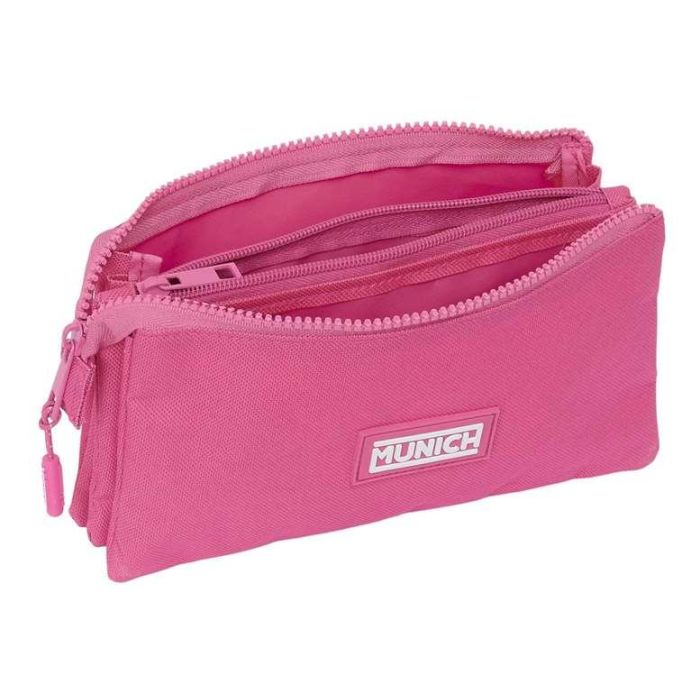 Safta Portatodo Triple Munich Basicos Fucsia 22x12x3 cm 2