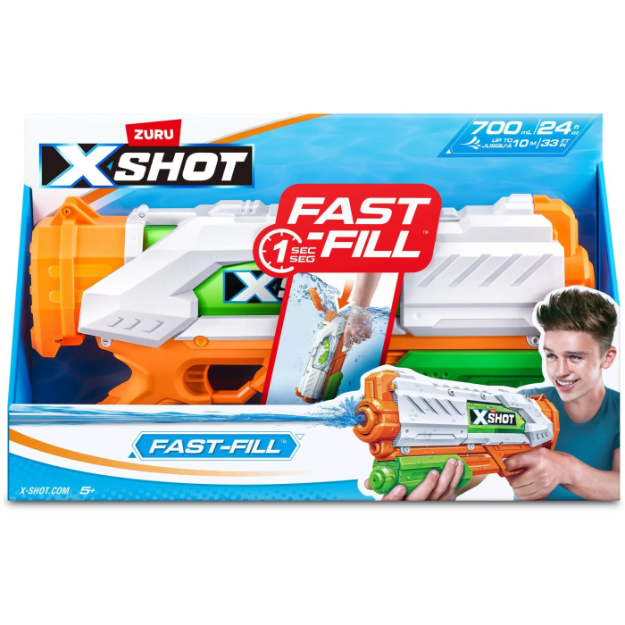 Zuru Pistola de Agua X-SHOT Medium Fast-Fill - Llenado en 1 segundo, Alcance 9 m, Depósito 700 ml 1 Zuru Pistola de Agua X-SHOT Medium Fast-Fill - Llenado en 1 segundo, Alcance 9 m, Depósito 700 ml 1