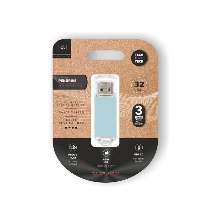 Memoria Usb 32Gb Tech-One-Tech Basic 2.0 Azul Cielo (Incluye Canon Lpi De 0.24 )