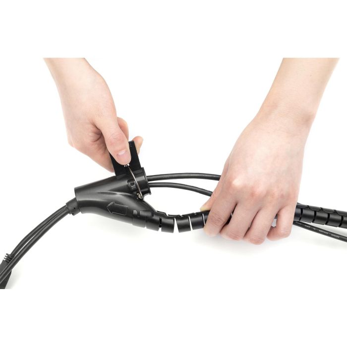 Digitus Manguera en espiral flexible para cables, PET, 5m, negra, con pasacables para escritorio/pared 2 Digitus Manguera en espiral flexible para cables, PET, 5m, negra, con pasacables para escritorio/pared 2