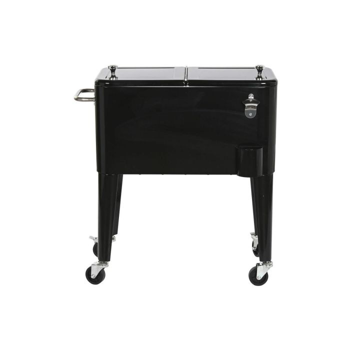 Nevera Portátil DKD Home Decor 74 x 43 x 83 cm Negro Acero Aluminio Polipropileno 56 L 3
