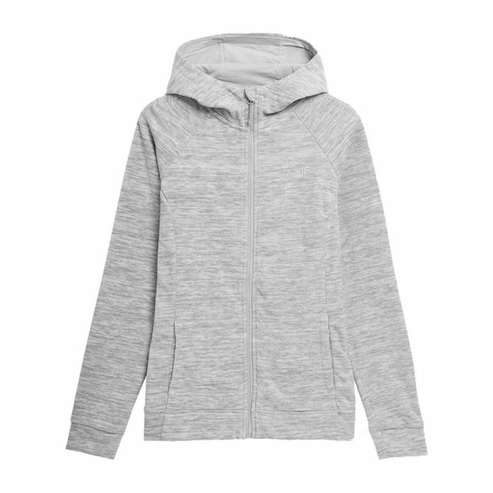 Sudadera con Capucha Mujer 4F Fleece Gris S 0 Sudadera con Capucha Mujer 4F Fleece Gris S 0
