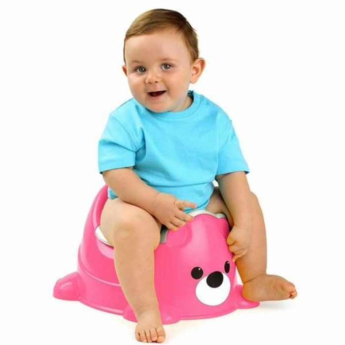 Molto Orinal Infantil para el Aprendizaje de Niño y Niña, Diseño Oso Rosa, Fabricado en Plástico, Recomendado para Edades de 1 Año en Adelante