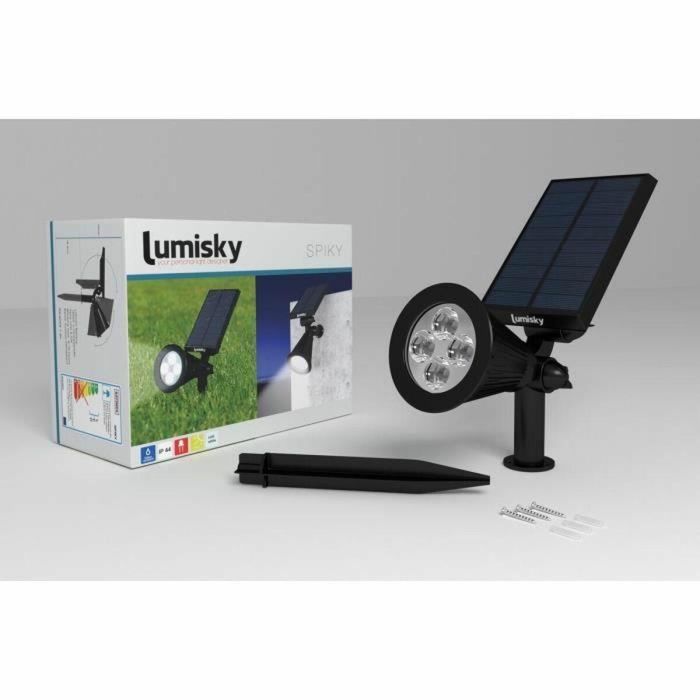 LUMISKY Foco solar exterior resistente al agua - 4 LED blancos - 200 Lm - Cabezal giratorio a 90 ° C 1 LUMISKY Foco solar exterior resistente al agua - 4 LED blancos - 200 Lm - Cabezal giratorio a 90 ° C 1