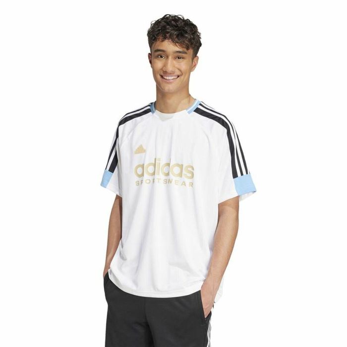 Camiseta de Manga Corta Hombre Adidas Tiro Nations Blanco 4