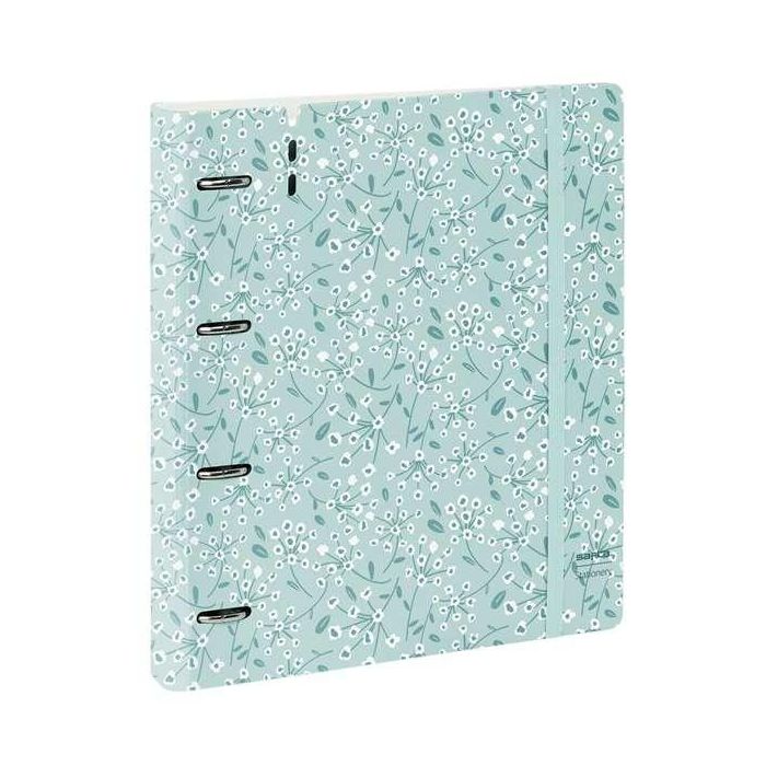 Carpeta Con Recambio Safta Din A4 Cuadro 5 mm Polipropileno Foam 4 Anillas 35 mm Estampados Floral Azul 2 Carpeta Con Recambio Safta Din A4 Cuadro 5 mm Polipropileno Foam 4 Anillas 35 mm Estampados Floral Azul 2