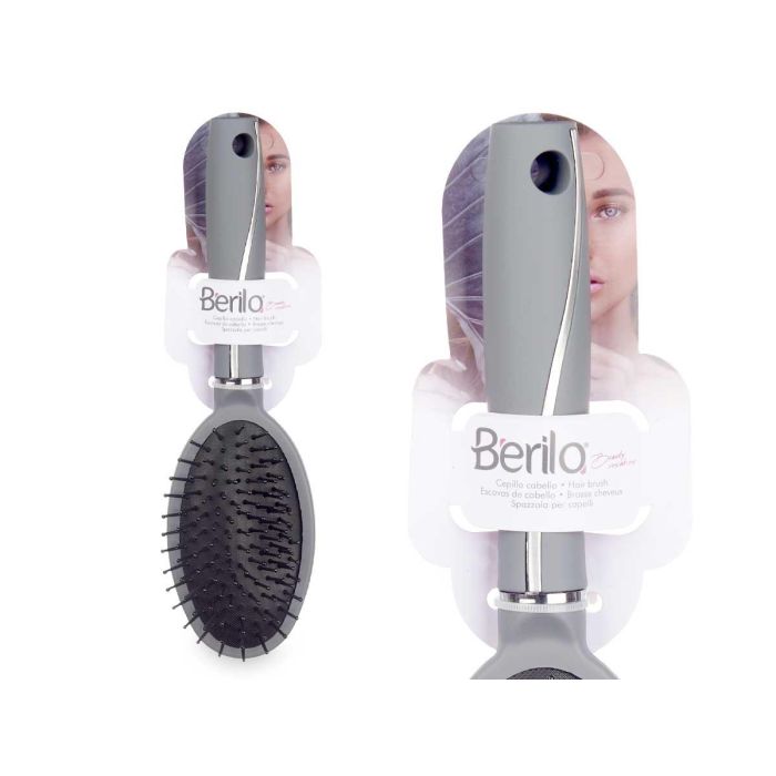 Cepillo de Cabello Gris Siliconado Berilo 7x25.5x3.5 cm (24 Unidades) 2 Cepillo de Cabello Gris Siliconado Berilo 7x25.5x3.5 cm (24 Unidades) 2