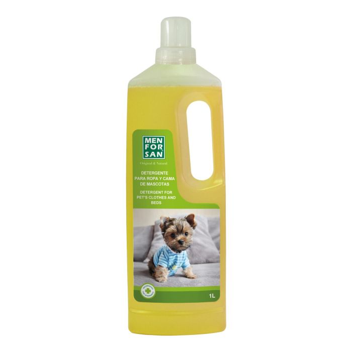 Men For San Detergente Gel Concentrado Ropa y Cama Mascotas - Lavado Mano/Máquina, Limpia, Desodoriza, Quita Manchas, 1 L
