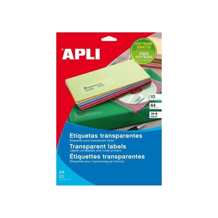Etiquetas Adh.Impr.Apli A4 Polyester Transluc.Mate Ls-Cp Caja 100H 210X297 Mm C.Rectos 100 Uds.(11919)