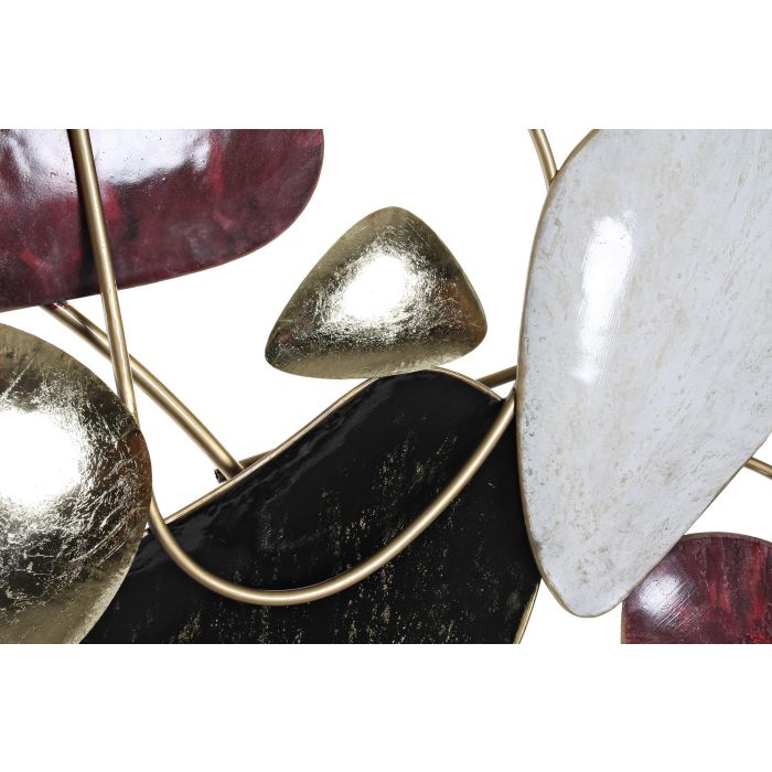 DKD Home Decor Decoración de Pared Abstracta Estilo Sixties de Metal Granate y Dorado con Detalles Negro y Blanco, 180x87x9.5 cm 2