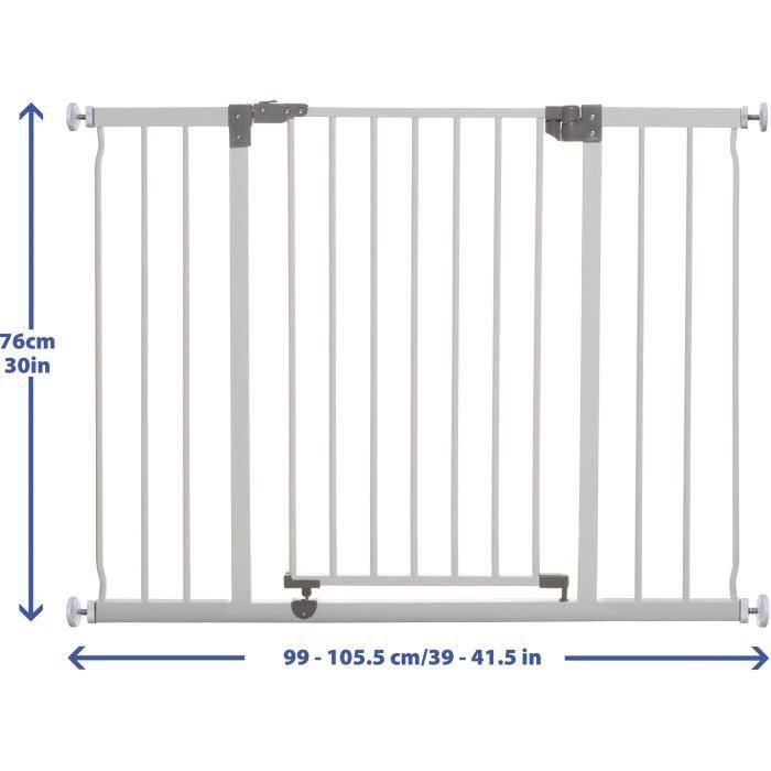 DREAMBABY Barrera de seguridad Extra grande LIBERTY - Por presión - L 99/105.5 x H 75 cm - Blanco 3 DREAMBABY Barrera de seguridad Extra grande LIBERTY - Por presión - L 99/105.5 x H 75 cm - Blanco 3