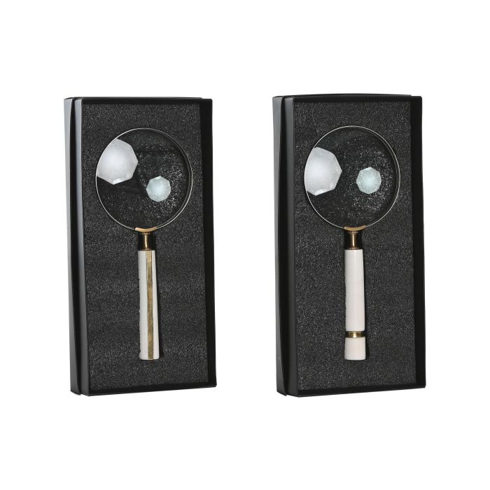 Lupa De Mano Colonial DKD Home Decor Blanco Dorado 14 x 4 x 29.5 cm (6 Unidades) 1 Lupa De Mano Colonial DKD Home Decor Blanco Dorado 14 x 4 x 29.5 cm (6 Unidades) 1