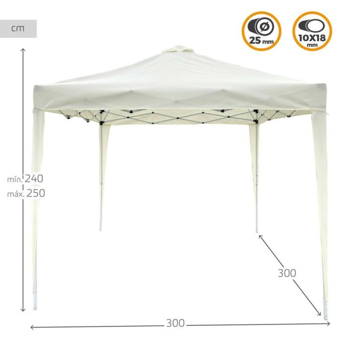 Cenador Aktive 300 x 250 x 300 cm Tela Acero Blanco 2 Cenador Aktive 300 x 250 x 300 cm Tela Acero Blanco 2