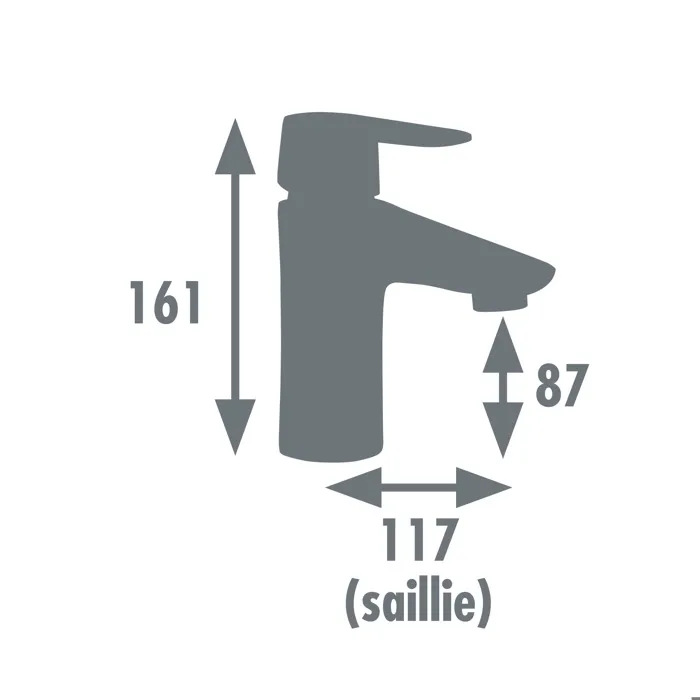 Edouard Rousseau Grifo Monomando de Lavabo Dunedin Cuerpo Latón Cartucho Cerámico Estilo Moderno 1