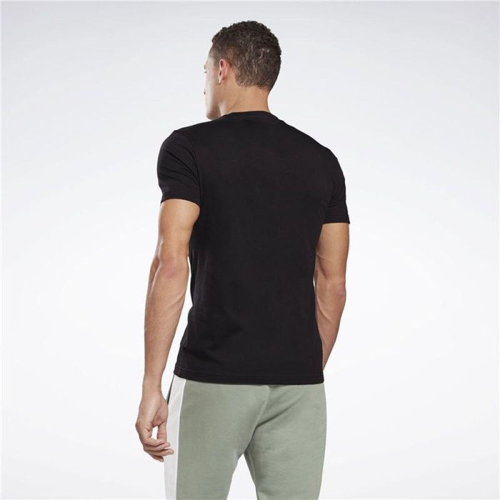 Camiseta de Manga Corta Hombre Reebok Graphic Series Linear Logo Negro 4