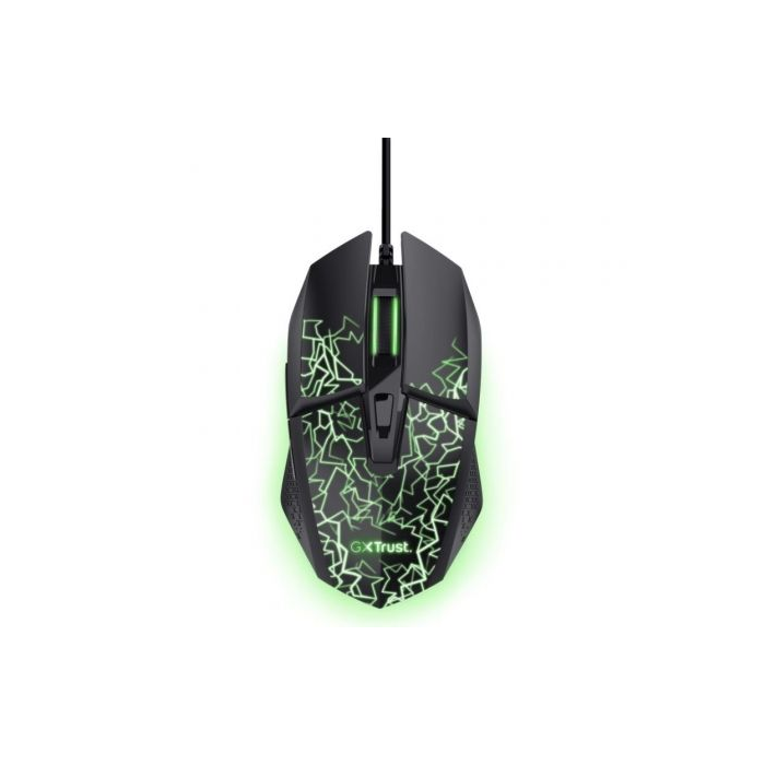Trust Gaming GXT 113 Felox - Ratón Gaming con 6 Botones Programables, Iluminación RGB, Hasta 6400 DPI, Cable USB 1.5 m, para PC Windows