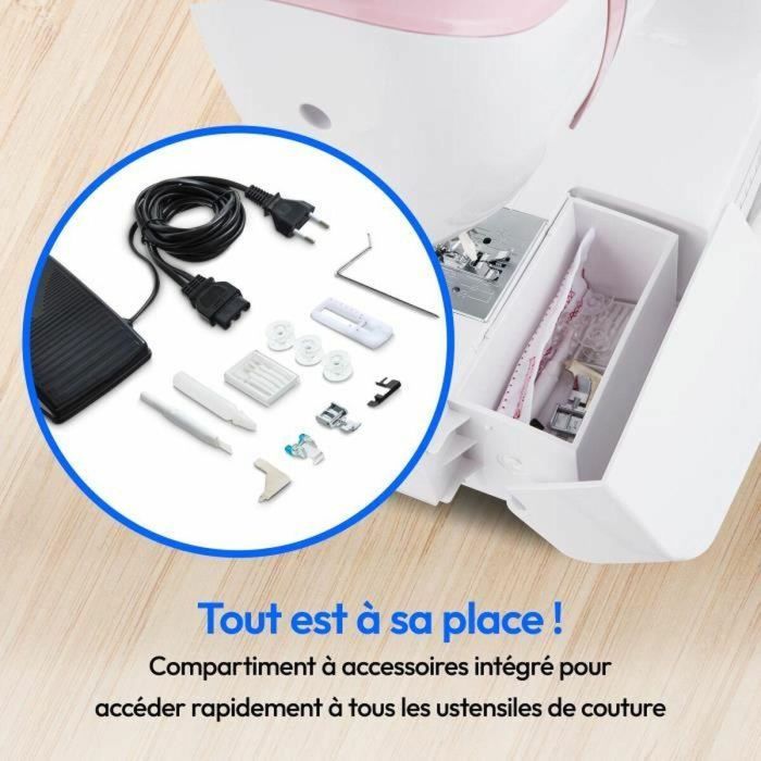 Medion SM 60 Máquina de Coser Doméstica 24 Puntadas + Dobles, 700 RPM, 62W de Potencia, Luz LED, Color Rosa, Ref: MED4061275230475 1 Medion SM 60 Máquina de Coser Doméstica 24 Puntadas + Dobles, 700 RPM, 62W de Potencia, Luz LED, Color Rosa, Ref: MED4061275230475 1