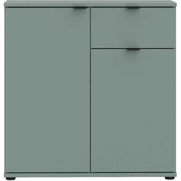 Mueble de almacenaje pequeño GANYMEDE GNMK222LU59 - Aparador 2 puertas, 1 cajón - Salvia - 80,1 x 34,1 x 82,3 cm 1