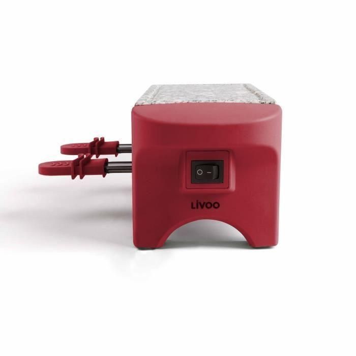LIVOO DOC156RC - Máquina raclette 2 personas - 350W - Bandeja de granito extraíble - Pies antideslizantes - Rojo chile 2 LIVOO DOC156RC - Máquina raclette 2 personas - 350W - Bandeja de granito extraíble - Pies antideslizantes - Rojo chile 2