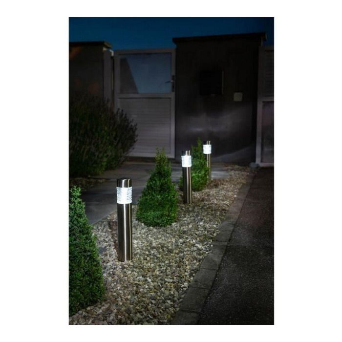 Galix Bolardo solar de acero inoxidable, 0.13W, 10 lúmenes, hasta 8 horas de iluminación, con 1 LED blanco y batería Ni-Mh 600mAh 2