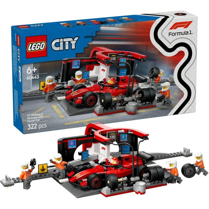 Lego Juego de Construcción City Fórmula 1 Parada en Boxes con Equipo de Mecánicos y Coche Ferrari para Niños +6 Años 13 Lego Juego de Construcción City Fórmula 1 Parada en Boxes con Equipo de Mecánicos y Coche Ferrari para Niños +6 Años 13