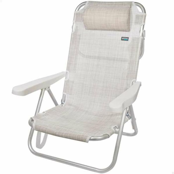 Silla playa aluminio plegable 5 posiciones 48x46x84 cm con cojin mas asa. 7 Silla playa aluminio plegable 5 posiciones 48x46x84 cm con cojin mas asa. 7